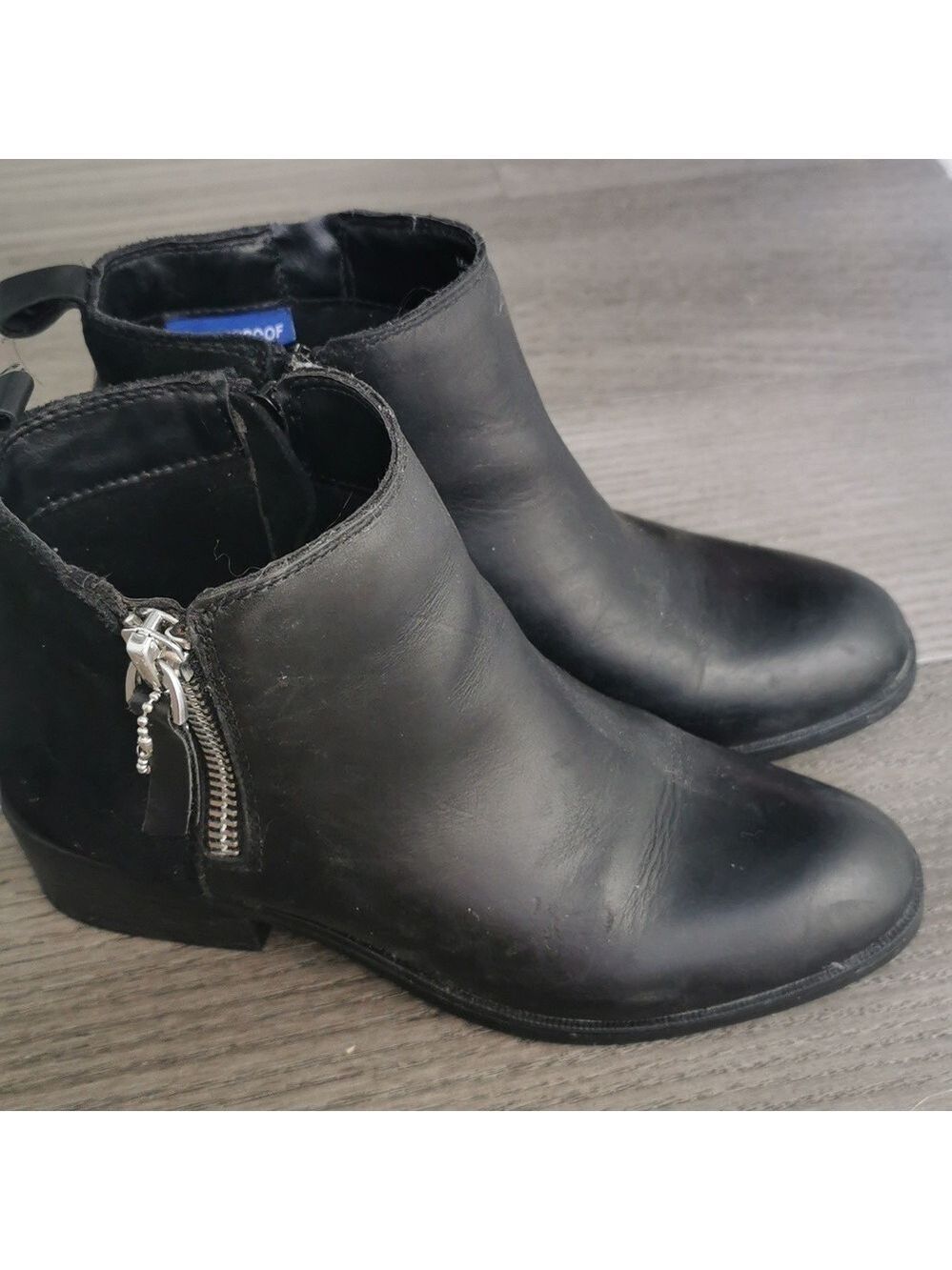 Aldo waterproof black boots, side zip. Size 6. EUC